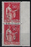 Type Paix N°283* 50 C Rouge Surcharge De Dunkerque, Signé Blanc - Guerre (timbres De)