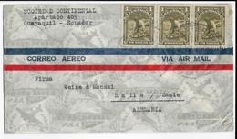 ECUADOR - 1938 - ENVELOPPE Par AVION De GUAYAQUIL => HALLE (ALLEMAGNE) - Ecuador