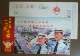 Obey The Law Of Road Traffic,street,CN 07 Yichun Traffic Police Road Safety Propaganda Advertising Pre-stamped Card - Police - Gendarmerie
