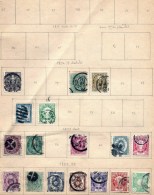 COLLECTION TIMBRES DU JAPON ANCIENS- DE 1876 A 1916 OBLITÉRATION DIVERSES + TIMBRE TELEGRAPHES 1885- COTE 340 E. 4 SCANS - Lots & Serien