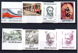 1976  Belgique,  8 Non Dentelés, 1824 / 1831** N D (tirage 1000 Ex), - Other & Unclassified
