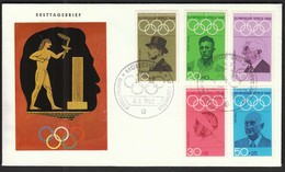 Germany Munich 1968 / Olympic Games Mexico City / Langen, Harbig, Coubertin, Mayer, Diem / FDC - Zomer 1968: Mexico-City