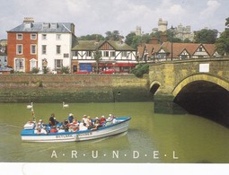 Postcard The Bridge And Castle Arundel West Sussex With Skylark Cruises Boat My Ref  B22732 - Arundel