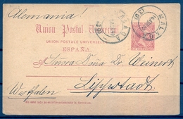 1890 , ENTERO POSTAL ED. 21 , MALAGA - LIPPSTADT - 1850-1931