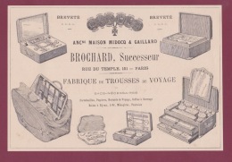270718  - Document 1878 Pub BROCHARD Rue Du Temple PARIS Fabrique Trousse De Voyage Coffre Boite Bijou Ménagère - Sonstige & Ohne Zuordnung