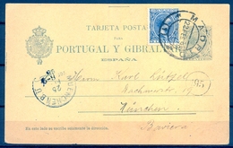 1898 , ENTERO POSTAL ED. 34 , MADRID - MÜNICH , FRANQUEO COMPLEMENTARIO , LLEGADA - 1850-1931