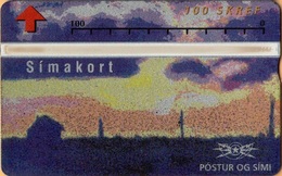 Iceland - ICE-D-06, L&G Siminn, Painting, View Of Iceland 1, 100 U, 15,000ex, 1992, Mint As Scan - IJsland