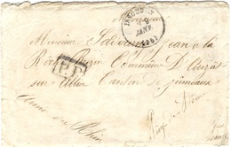 9 Janv. 1871- Lettre D'ISSOUDUN ( Indre ) + P.P. Noir D'un Soldat à Sa Famille  ( Texte à L'intérieur ) - War 1870