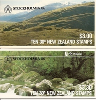 NEW ZEALAND, 1986, Booklet 41/42, Overprinted Pair STOCKHOLMIA - Postzegelboekjes