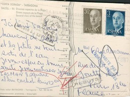 1967 - CACHETS POSTAUX - REBUTS - N'habite Pas A L'adresse Indiquée - RETOUR A L'ENVOYEUR - TARRAGONA To PARIS - REBUT - Variétés & Curiosités