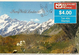 NEW ZEALAND, 1990, Booklet 51a1, Overprint STAMP WORLD LONDON - Carnets