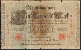 °°° GERMANY REICHSBANKNOTE 1000 MARK 1910 °°° - 1.000 Mark