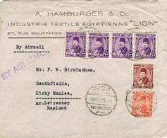 29345. Carta Aerea ALEXANDRIA (Egypt) 1947. Comercial Industrie Textile - Brieven En Documenten
