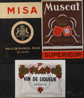 3 ETIQUETTES Différentes - De VIN De Liqueur Apéritif - En Très Bon Etat - Colecciones & Series