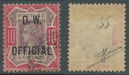 1886-1902 GREAT BRITAIN USED OFFICIAL STAMPS O35 10d DULL PURPLE AND CARMINE - Service