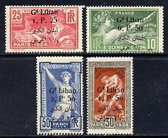 Libano 1924, Olympic Games Optd 'Gd Liban' & Surcharged, Fine Mounted Mint, 4val - Ete 1924: Paris