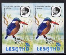 Lesotho 1981, Birds, Kingfisher, 1val. In Pair IMPERFORATED - Albatros