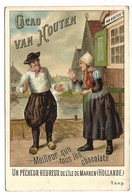 CHROMO - CACAO VAN HOUTEN - Un Pêcheur Heureux De L'Ile De Marken (Hollande) - Format 16.5 X 11 Cm - Van Houten