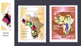 ALGERIA ALGERIE 2018 - YOUTH AFRICAN GAMES ALGIERS JEUX AFRICAINS JEUNESSE TENNIS BASKET BASKETBALL FOOTBALL VOLLEY MNH - Springreiten