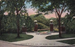 Iowa Des Moines Entrance To Union Park 1947 - Des Moines
