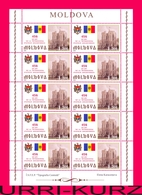 MOLDOVA 2009 Flag Coat Of Arms Building Of President Palace Statehood Of Moldova 650th Anniversary Sheetlet Mi Klb.641 - Francobolli