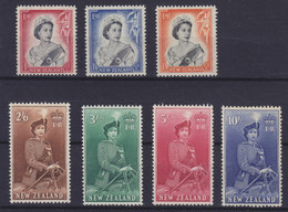 New Zealand 1954-57 Mi. 341-45, 366-67 Königin Queen Elizabeth II. High Values 1' Sh To 10' Sh MH* 184 € !! (2 Scans) - Unused Stamps