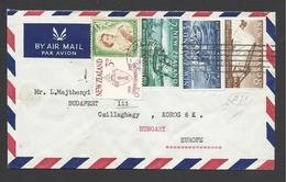 New Zealand, Airrmail Cover To Hungary With Good Stamps, 1959. - Covers & Documents