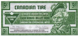 CANADA 5 CENT-CANADIAN TIRE-CASH BONUS- EMISSIONI DI  FANTASIA-aUNC- Fantasy Issue - Canada