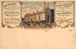 Thème Publicité Ou Vue Agriculture :  Exposition 1900 Paris  Pavillon Mac Cormick   Illustrée .  (voir Scan) - Andere & Zonder Classificatie