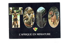 Cpm TOGO L'Afrique En Miniature Danse Des Vierges Seins Nus Masque De Cauris Chef Alafia Arc Cornes Lettre Alphabet - Togo