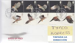 GROSBRITANNIEN GRANDE BRETAGNE GB 2003 Birds Of Prey SET 10V. FDC SG 2327-36 SC 2087-96 MI 2070-79 YV 2393-402 - 2001-2010 Decimal Issues