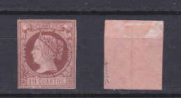 SPAIN 1860 Queen Isabella II 19 Cs Brown Mint * 52 (Mi.46) - Unused Stamps