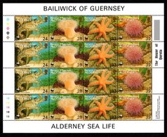 ALDERNEY 1993 WWF Endangered Species: Marine Life: Sheet Of 16 Stamps UM/MNH - Alderney