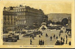 Valence - Place De La République, Statue Emile Augier - Photo Paul Jacquin - Carte Vernie N° 146 Non Circulée - Valence