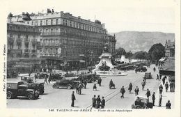 Valence - Place De La République, Statue Emile Augier, Vieilles Voitures, Photo Paul Jacquin - Carte N° 146 Non Circulée - Valence