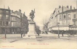 Valence - Avenue Félix Faure, Statue De Bancel Place De La Gare - Collection P. P. - Carte Dos Simple N° 81 Non Circulée - Valence