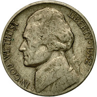 Monnaie, États-Unis, Jefferson Nickel, 5 Cents, 1952, U.S. Mint, Philadelphie - 1938-…: Jefferson