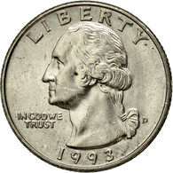 Monnaie, États-Unis, Washington Quarter, Quarter, 1993, U.S. Mint, Denver, TTB - 1932-1998: Washington