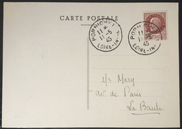 France Poche De Saint Nazaire 1945 Sur Lettre Pétain Surchargé Liberation Renversée.. RR - War Stamps