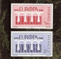 EUROPA 1984 SWEDEN SCHWEDEN SUEDE MNH MI 1270 1271  - CEPT Bridges Brücken PONT - 1984