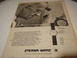 ANCIENNE PUBLICITE MONTRE ETERNA.MATIC 1956 - Autres & Non Classés