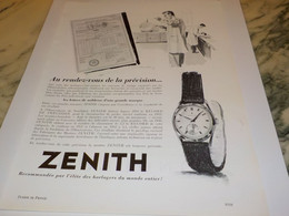 ANCIENNE PUBLICITE MONTRE ZENITH PRECISION 1954 - Autres & Non Classés