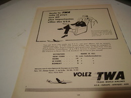 ANCIENNE PUBLICITE VOYAGE TWA USA 1953 - Advertisements