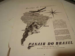 ANCIENNE PUBLICITE COMPAGNIE AERIENNE PANAIR DO BRASIL 1953 - Pubblicità