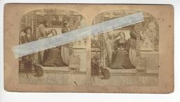 COIFFEUR ET BARBIER Circa 1855 PHOTO STEREO /FREE SHIPPING REGISTERED - Photos Stéréoscopiques