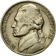 Monnaie, États-Unis, Jefferson Nickel, 5 Cents, 1961, U.S. Mint, Denver, TTB - 1938-…: Jefferson