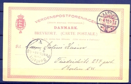 1900 , DINAMARCA , ENTERO POSTAL CIRCULADO , AARHUS - BERLIN , LLEGADA - Covers & Documents