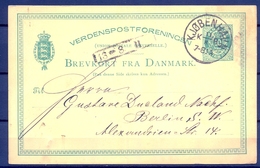 DINAMARCA , ENTERO POSTAL CIRCULADO , KJOBENHAVN - BERLIN - Brieven En Documenten