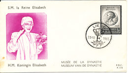 Belgium FDC 23-12-1965 QUEEN ELISABETH OF BELGIUM With Cachet - 1961-1970