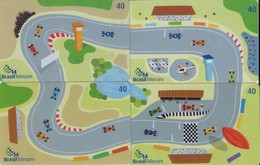 PUZZLE COMPLETO DE 4 TARJETAS TELEFONICAS DE BRASIL (SERIE MINIS, CORRIDA, CIRCUITO DE CARRERAS) (149) - Puzzles